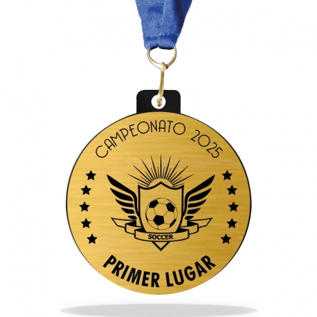 Medallas línea Prime Black para Primer Lugar 7cm - Acrílico negro y placa metalizada personalizada - Ideal para competencias Medallas línea Prime Black para Primer Lugar 7cm - Acrílico negro y placa metalizada personalizada - Ideal para competencias