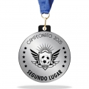 Medallas línea Prime Black para Segundo Lugar 7cm - Acrílico negro y placa metalizada personalizada - Ideal para competencias