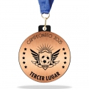 Medallas línea Prime Black para Tercer Lugar 7cm - Acrílico negro y placa metalizada personalizada - Ideal para competencias