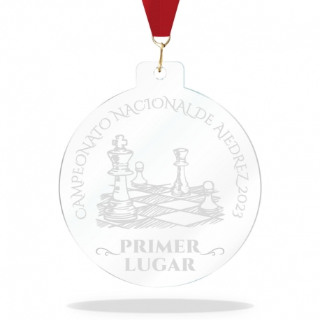 Medalla elaborada en acrílico transparente de 4 mm de espesor Medalla elaborada en acrílico transparente de 4 mm de espesor