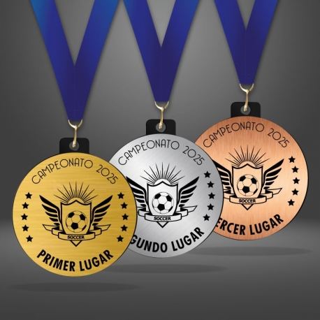 Pack de Medallas línea Prime Black 1er, 2do y 3er lugar 7cm Pack de Medallas línea Prime Black 1er, 2do y 3er lugar 7cm