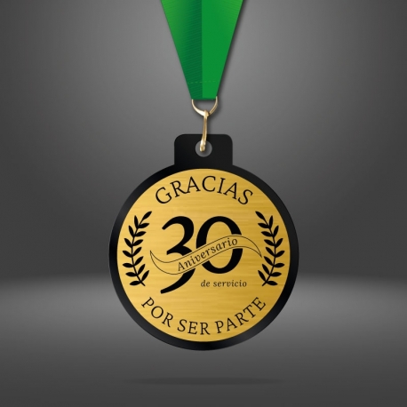 Medalla Pocket 5,5 cm Ø Dorado - Línea Prime Black - Acrílico negro y placa metalizada personalizada Medalla Pocket 5,5 cm Ø Dorado - Línea Prime Black - Acrílico negro y placa metalizada personalizada