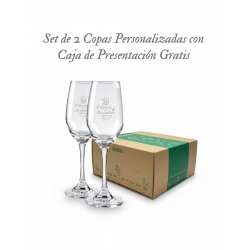 2 Copas de Champagne Venice 17 mas caja de presentación 