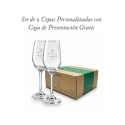 Set 2 Copas Grabadas y Personalizadas para Aniversarios más Caja de Presentación incluida Gratis. 230 cc