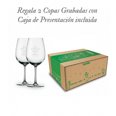 2 Copas de Vino Grabables Stölzle 45, Incluye caja de presentación 