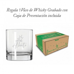 Vaso de Whisky bajo Stölzle 320 cc - Incluye diseño personalizado, servicio de grabado láser y caja de presentación