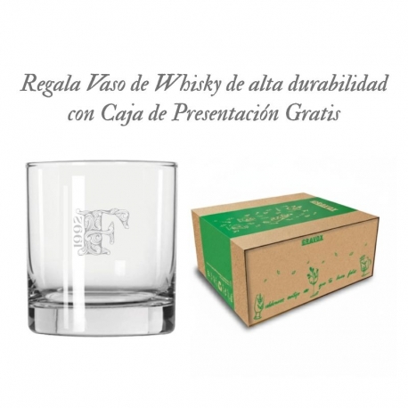 Vaso de Whisky Cristal Gran Stölzle 42 - Incluye diseño personalizado, servicio de grabado láser y caja de presentación