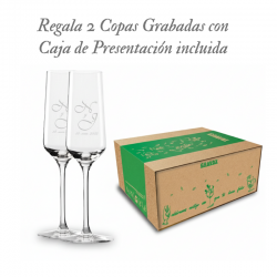 2 Copas para Espumante y/o Champagne 200 ml - Modelo Revolution - Incluye Grabado láser