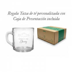 Taza Personalizada para Té y/o Café New Morning, incluye grabado láser gratis y caja de presentación.