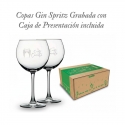 Set 2 Copas Gin / Spritz 655 cc - Personalizado y grabado solo texto gratis. Incluye caja de presentación para regalos