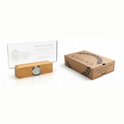 Galvano Acrílico Reloj en Base de Madera modelo horizontal - Incluye diseño personalizado y grabado láser