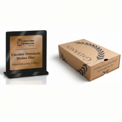 Portanombre cuadrado con placa personalizada 