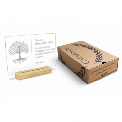 Galvano Acrílico Horizontal Eco M (Mediano) mas Caja de presentación