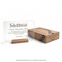 Mini - Galvano Acrílico Horizontal mas caja de presentación y grabado láser