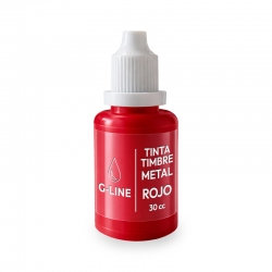 Tinta Roja 30cc - Especial para timbres de metal - Línea Eco