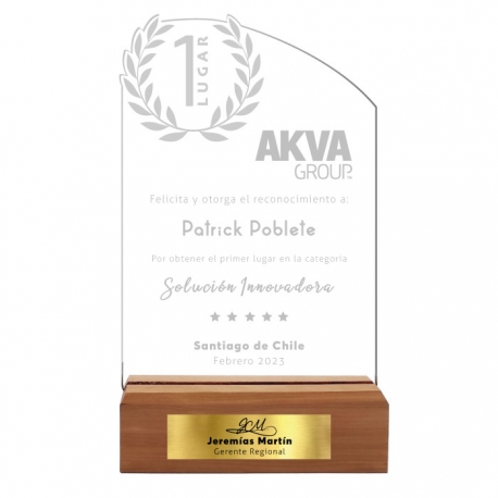 Galvano Primer Lugar para premiación o competencia diseño Corona de Laurel - Incluye personalización y grabado láser Galvano Primer Lugar para premiación o competencia diseño Corona de Laurel - Incluye personalización y grabado láser