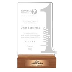 Galvano Primer Lugar para premiación o competencia diseño Honor - Incluye personalización y grabado láser