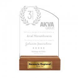 Galvano Tercer Lugar "Corona de Laurel" para premiación o competencia - Incluye personalización y grabado láser
