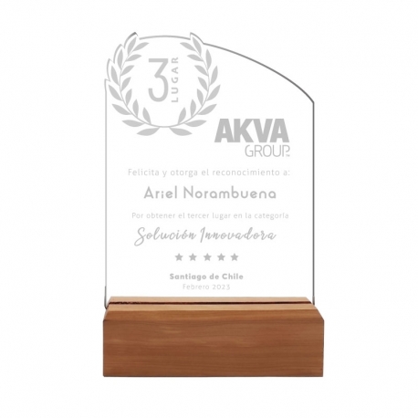 Galvano Tercer Lugar "Corona de Laurel" para premiación o competencia - Incluye personalización y grabado láser