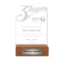 Galvano Tercer Lugar "Triunfo" para premiación o competencia - Incluye personalización y grabado láser