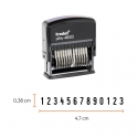 Numerador Trodat autoentintable 13 digitos - 0,38 x 4,7 cm - Ajuste de bandas manual - Digitos del 0 al 9 , / y -