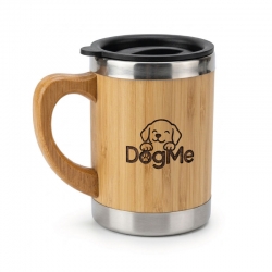 Mug Bambú Térmico 350 cc tapa negra – Diseño personalizado - Venta Master / Granel desde 12 Unidades