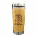 Mug de Bambú 420 cc con tapa - Interior de acero inoxidable - Diseño personalizado con grabado láser