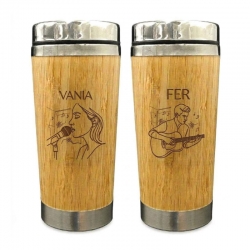 Pack 2 Mug de Bambú 420 cc con tapa 