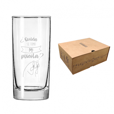 1 vaso liso mediano 350 cc con grabado láser personalizado. incluye caja de regalo