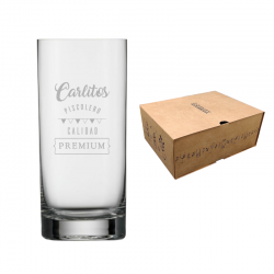 Vaso Piscolero liso de cristal mediano 350 cc - Incluye Personalización y Caja de presentación Gratis