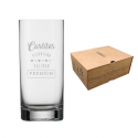 Vaso Piscolero liso de cristal mediano 350 cc - Incluye Personalización y Caja de presentación Gratis