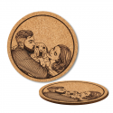 Pack de Posavasos de Corcho 2 Unidades - Circulares de 9 cm – Diseños personalizados con grabado láser