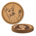 Pack de Posavasos Personalizados 4 Unidades - Circulares de 9 cm corcho – Elaborados con grabado láser