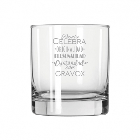 Vaso de Whisky Cristal Gran Stölzle 42 capacidad 420cc, Incluye grabado láser