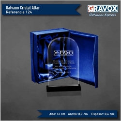 Galvano de Cristal Altar, Incluye Grabado láser y caja de presentación