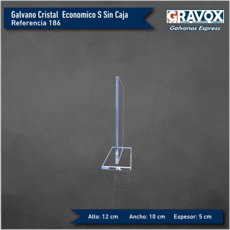 Galvano de Cristal Rectangular Económico S (Pequeño), Incluye Grabado láser