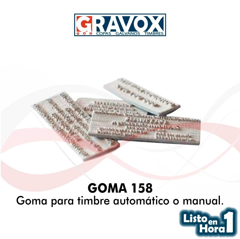 Goma para timbre automático o manual numero 158