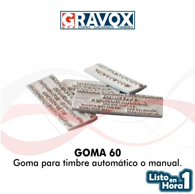 Goma para timbre automático o manual numero 60