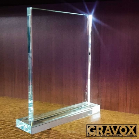 Galvano de Cristal rectangular grande. incluye caja y grabado láser