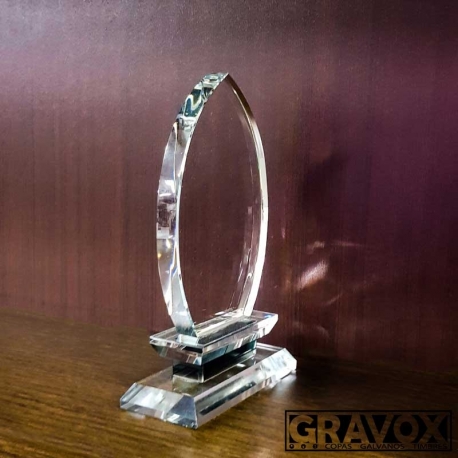 Precioso Galvano de Cristal Lanza S (Pequeño), Incluye caja de presentación y grabado láser